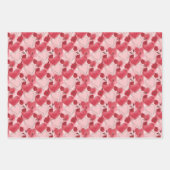 Crimson Red and Blush Pink Hearts and Roses Geschenkpapier Set (Vorderseite 2)