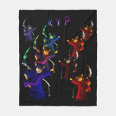 Crimson Red and Navy Blue Grim Sensenmann Cats Fleecedecke (Vorderseite)