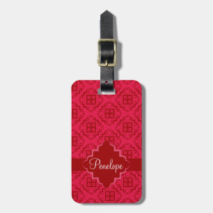 Crimson Red Arabesque marokkanische Grafik Gepäckanhänger