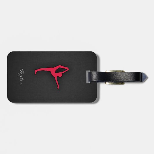 Crimson Red Ballet Dancer Gepäckanhänger (Rückseite horizontal)