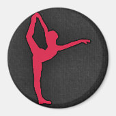 Crimson Red Ballet Dancer Magnet (Vorne)