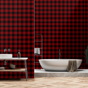 Crimson Red Black 3 Inch Lumberjack Buffalo Karier Tapete