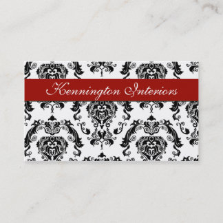 Crimson Red Black Damask Spitzen-Visitenkarten Visitenkarte