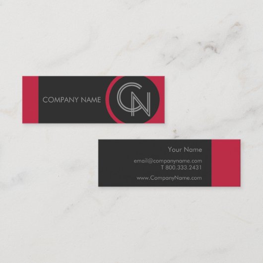 Crimson Red Bold Mini Visitenkarte (Vorne/Hinten)