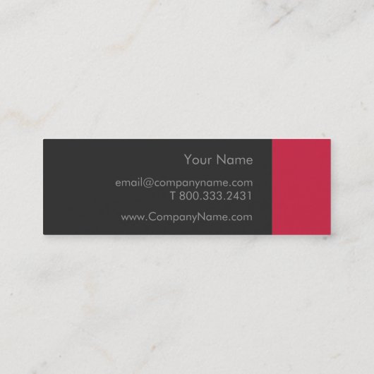 Crimson Red Bold Mini Visitenkarte (Rückseite)