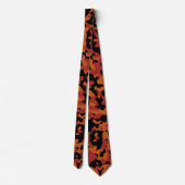 Crimson Red, Burnt Orange und Black Camouflage Krawatte (Rückseite)