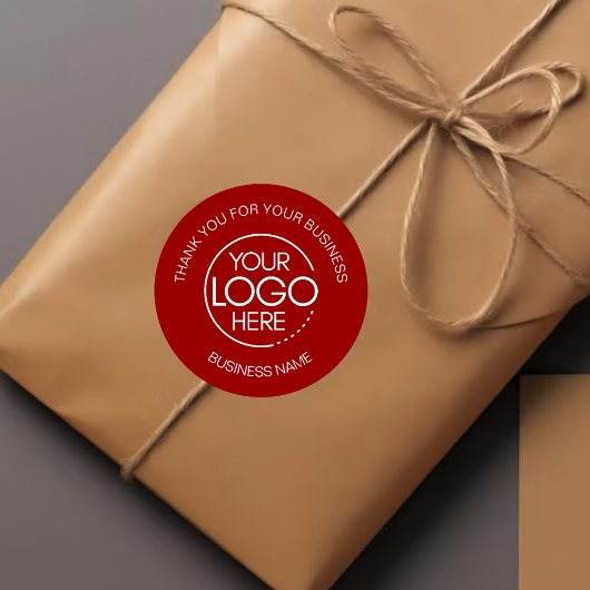 Crimson Red Business Vielen Dank Runder Aufkleber