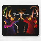 Crimson Red Cat und Navy Blue Grim Sensenmann Cat Mousepad (Vorne)