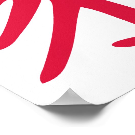 Crimson Red Chinese Family Poster (Ecke)