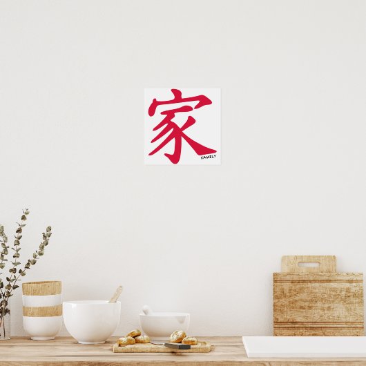 Crimson Red Chinese Family Poster (Küche)