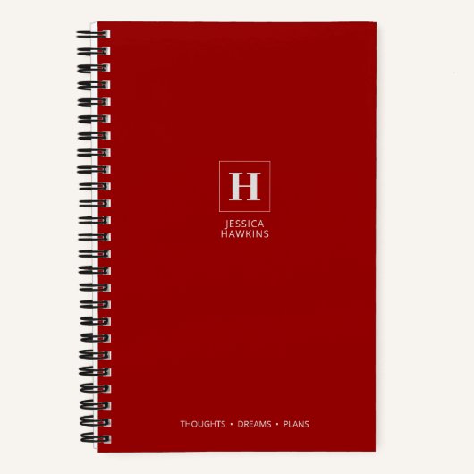 Crimson Red Classic Monogram Notizblock (Vorderseite)