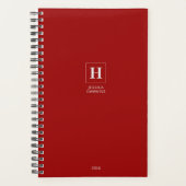 Crimson Red Classic Monogram Personal Weekly Planer (Vorderseite)