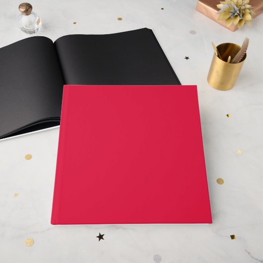 Crimson Red Custom Guest Book Gästebuch (Vorderseite offen)