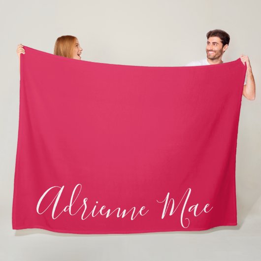 Crimson Red einfach Personalisiert Fleece Blanket (Beispiel)