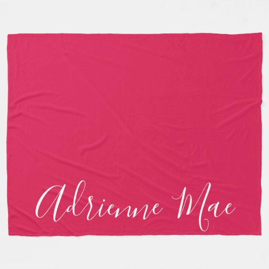 Crimson Red einfach Personalisiert Fleece Blanket (Vorderseite (Horizontal))