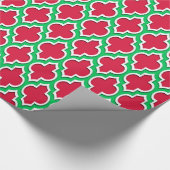 Crimson Red Emerald Green Wht XL Marokkaner #4DS Geschenkpapier (Ecke)