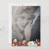 Crimson Red Eucalyptus Greenery Foto Wedding Einladung (Rückseite)