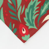 Crimson Red Folk Art Weihnachten Fleecedecke (Ecke)