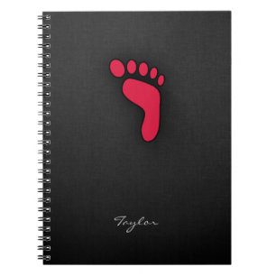Crimson Red Footprint Notizblock