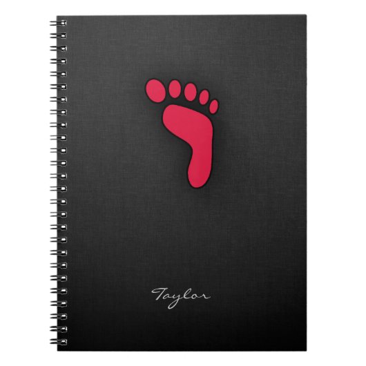 Crimson Red Footprint Notizblock (Vorderseite)