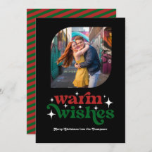 Crimson Red & Forest Green Retro Weihnachts-Foto