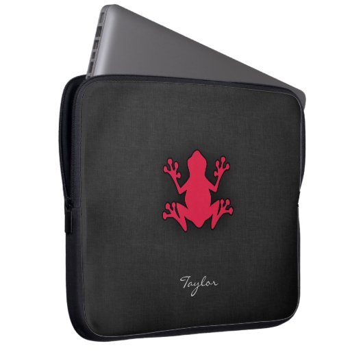 Crimson Red Frog Laptopschutzhülle (Vorne Rechts)