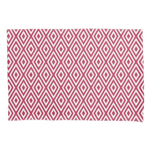 Crimson Red Geometric Muster Kissenbezug (Vorderseite-Links)