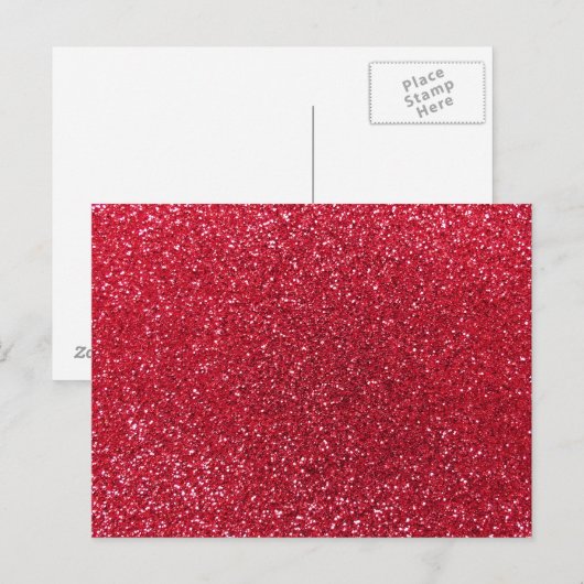 Crimson Red Glitzer Postkarte (Vorne/Hinten)