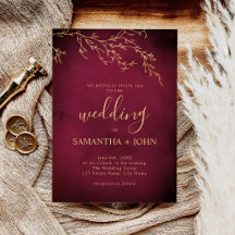 Crimson Red & Gold Botanische Hochzeit