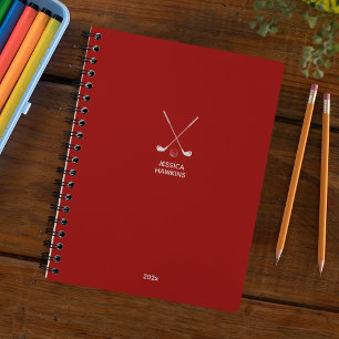 Crimson Red Golf Club Personal 2024 Weekly Planer