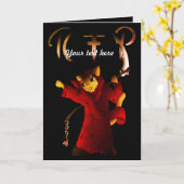 Crimson Red Grim Sensenmann Cat Karte (Gelbe Blume)