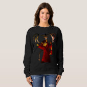 Crimson Red Grim Sensenmann Cat Sweatshirt (Vorne ganz)
