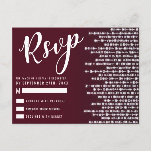 Crimson Red Hanging Diamond Lights UAWG Postkarte (Vorderseite)