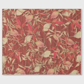 Crimson Red Herbstlaubs Burlap Wrapping Paper Geschenkpapier (Flach)
