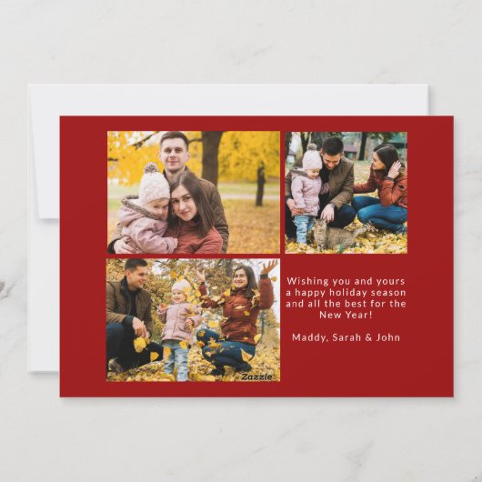 Crimson Red "HO HO HO HO" Foto Collage Weihnachten (Rückseite)