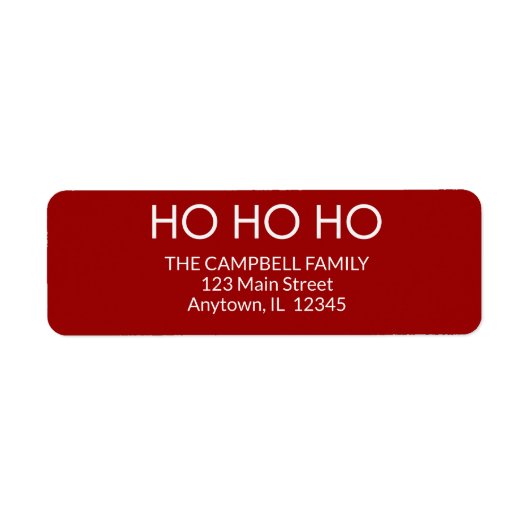 Crimson Red "HO HO HO HO" Rücksendeadresse (Vorne)