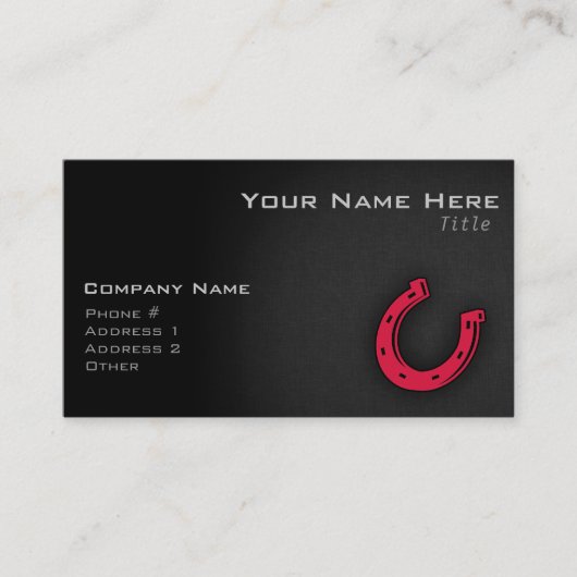 Crimson Red Horseshoe Visitenkarte (Vorderseite)