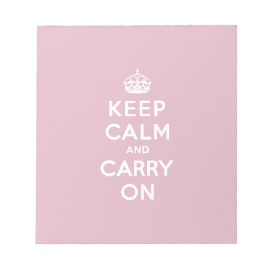 Crimson Red Keep Calm und Carry On (weißer Text) Notizblock (Vorderseite)