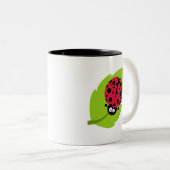 Crimson Red Ladybug Zweifarbige Tasse (VorderseiteRechts)