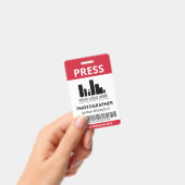 Crimson Red Logo Bar Code Pressekennung Ausweis (Handheld)