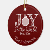 Crimson Red Madonna and Child Joy to the World Keramik Ornament (Links)