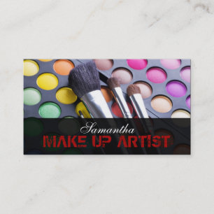 Crimson Red Make Up Artist Palette Business Card Visitenkarte