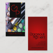 Crimson Red Make Up Artist Palette Business Card Visitenkarte (Vorne/Hinten)