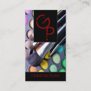 Crimson Red Make Up Artist Palette Business Card Visitenkarte