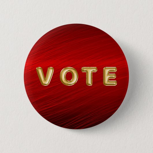 Crimson Red Metallic Graphic Vote Button (Vorderseite)