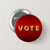 Crimson Red Metallic Graphic Vote Button (Vorne & Hinten)