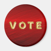 Crimson Red Metallic Graphic Vote Magnet (Vorne)