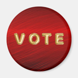 Crimson Red Metallic Graphic Vote Magnet