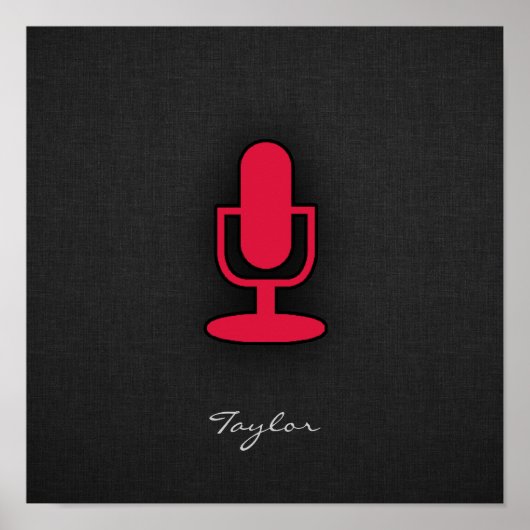 Crimson Red Microphone Poster (Vorne)