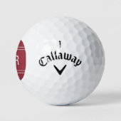 Crimson Red Monogram Initial Personalisiert Golfer Golfball (Logo)
